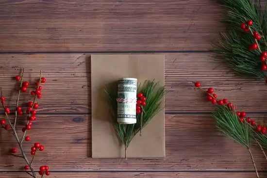 Rolled money gift.